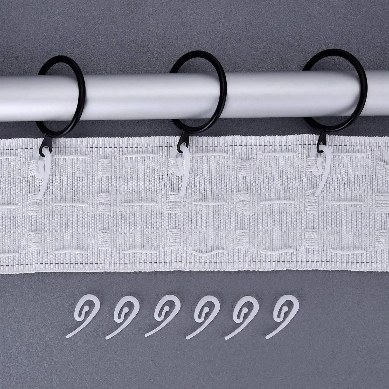 Белые пластиковые крючки для штор занавес двери окна 10/50 упаковка 2.8x1.2cm | Дом и сад