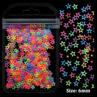 fluorescence nail glitter sequins hollow star shape summer colorful flakes polish manicure nails art decorations diy accessories