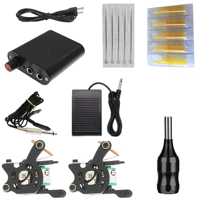 

LICH Tattoo Kits Machine Power Supply Cartridge Tattoo Needle Nozzle Foot Pedal Aluminum Alloy Grip