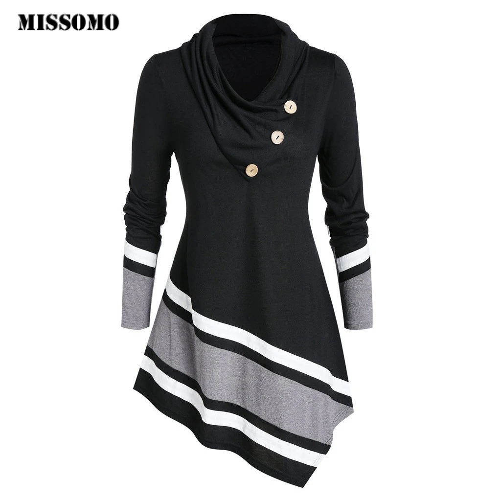 Женская Винтажная Футболка MISSOMO повседневная полосатая футболка с длинным