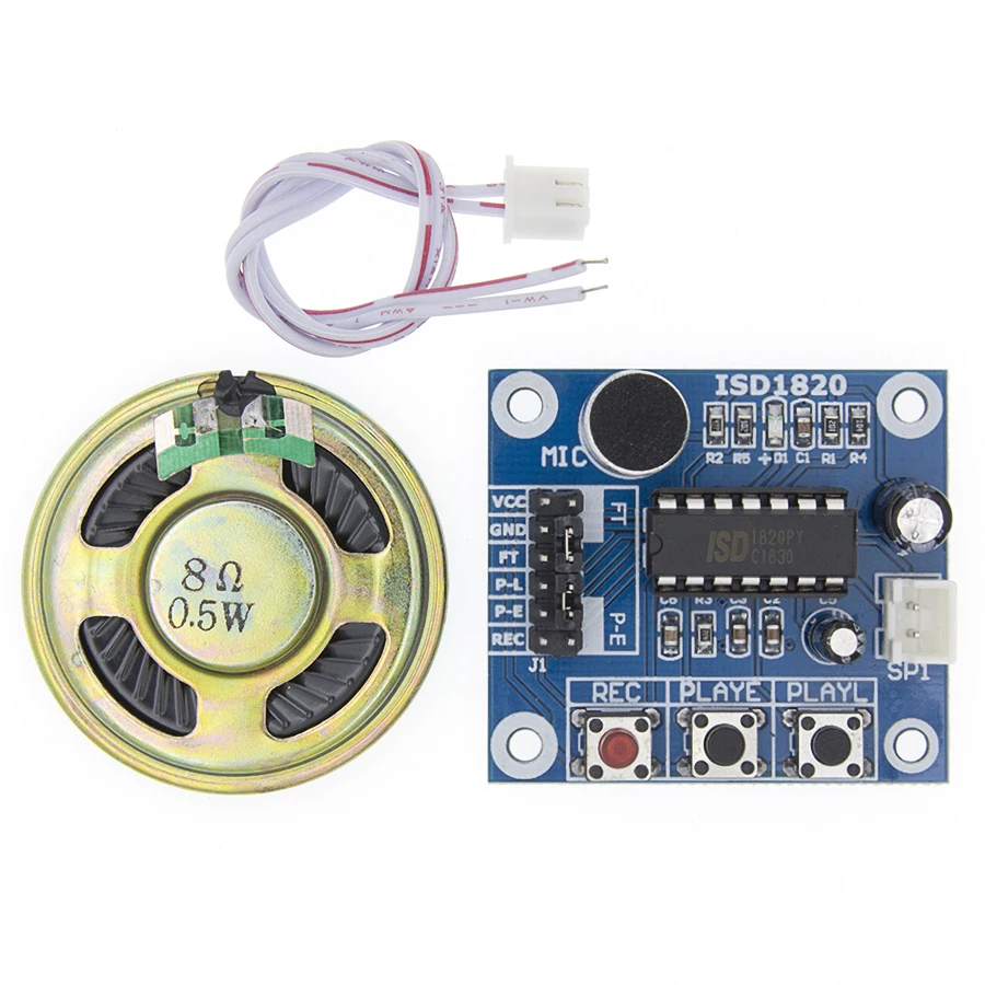 Free Shipping 5set/lot ISD1820 Voice Recording Recorder Module With Mic Sound Audio Loudspeaker New | Электронные компоненты и