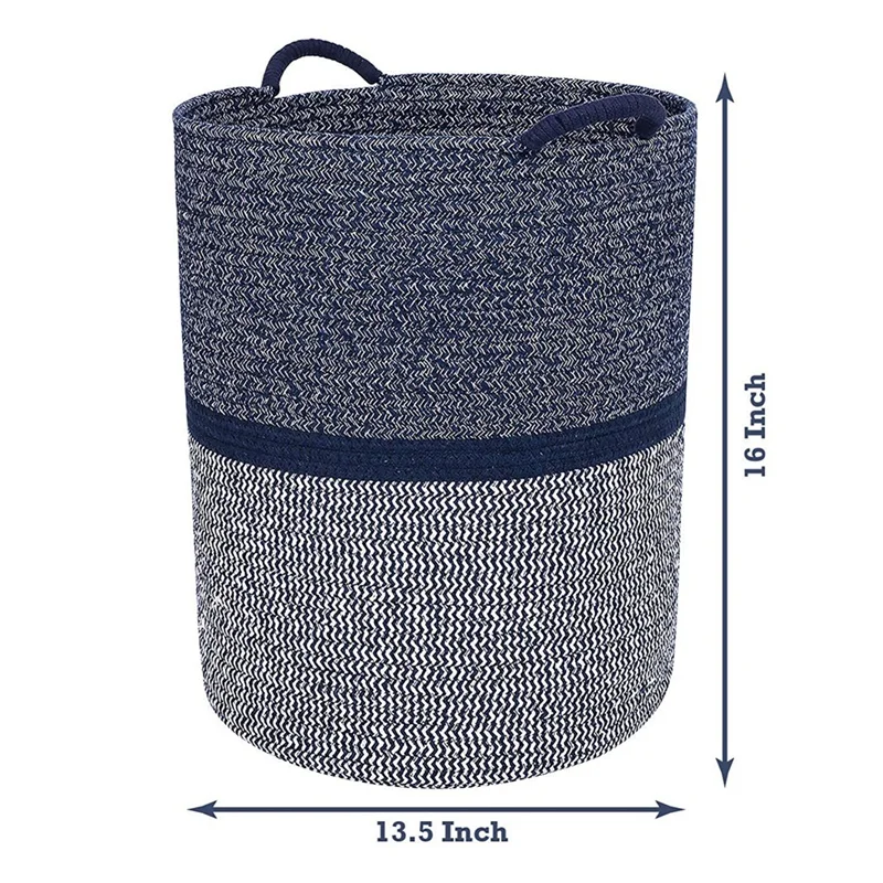 

Cotton Rope Basket Woven Baskets with Handles Laundry Basket Laundry Hamper Organizing Storage Hamper Toy Storage Bin