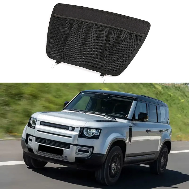 Для Land Rover Defender 110 130 2020 солнцезащитным козырьком с черной ткани Передняя сумка для