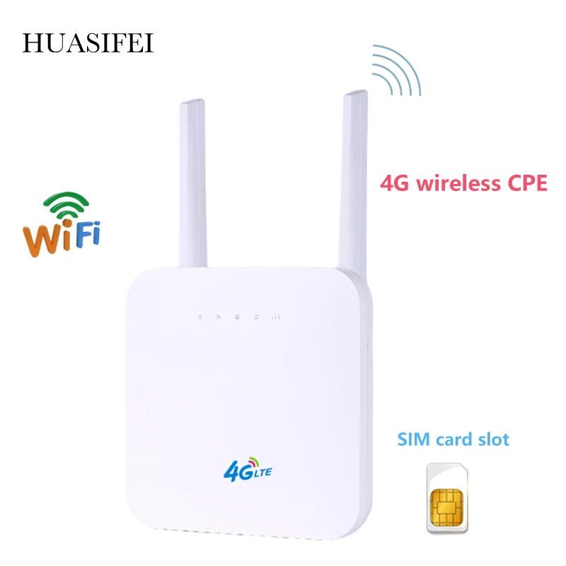 Wi-Fi-роутер HUASIFEI 4G CPE SIM-карта точка доступа CAT4 32 пользователя RJ45 WAN LAN 2 антенны LTE