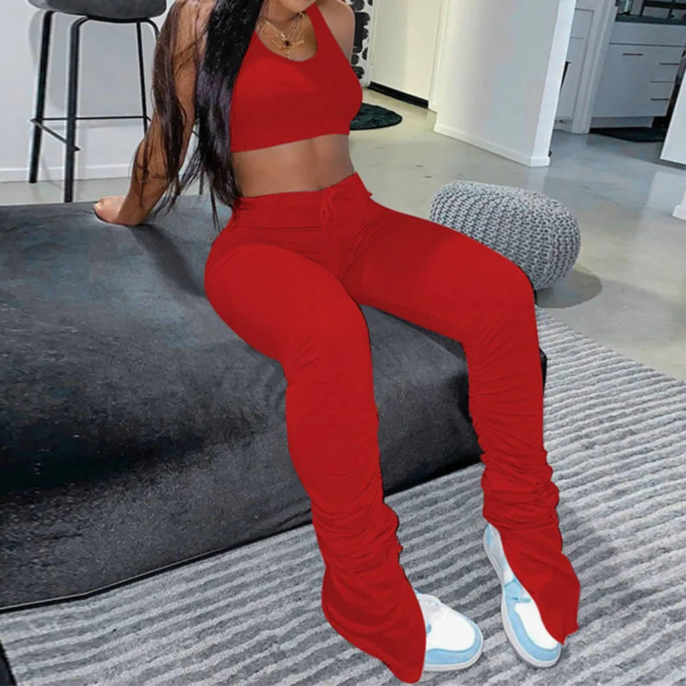 Брюки женские расклешенные с высокой талией спортивные штаны в складку джоггеры