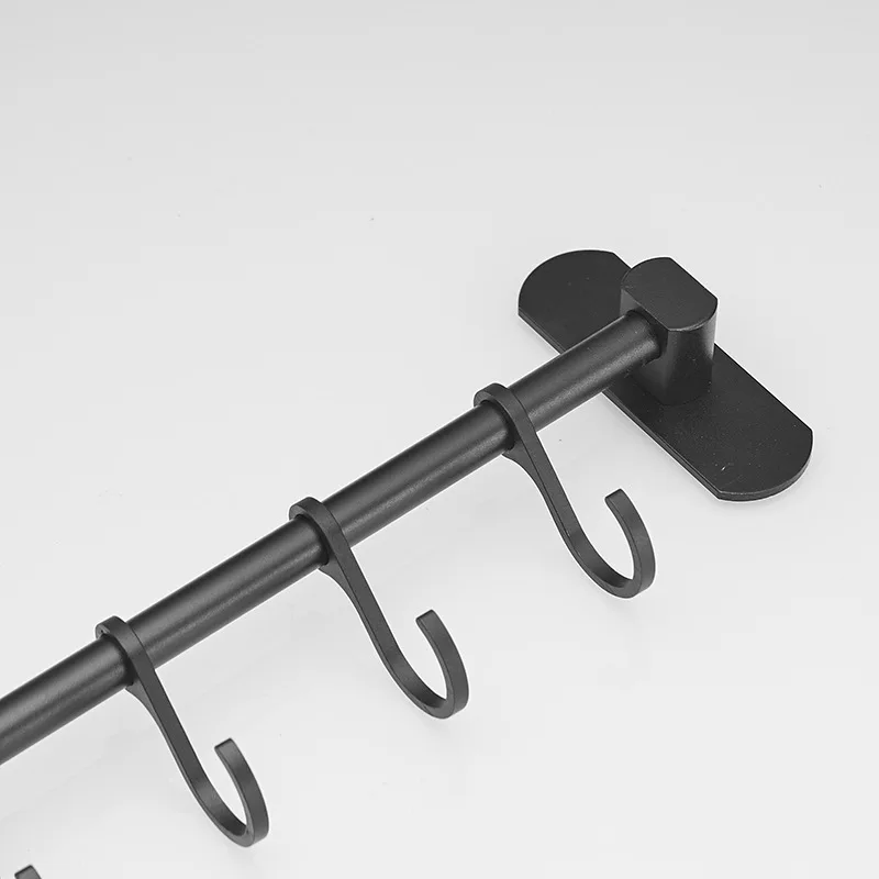 

Clothes Hook Key 1 set Pot Aluminum Rack Black Spaces saving Organizer