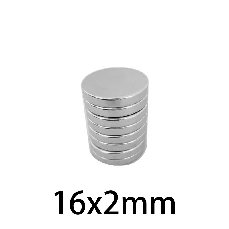 

Неодимовые мощные магниты N35, 10-100 шт., 16x2 мм, крошечные дисковые редкоземельные магниты NdFeB для ремесленных моделей, магнит на клеевой основе ...