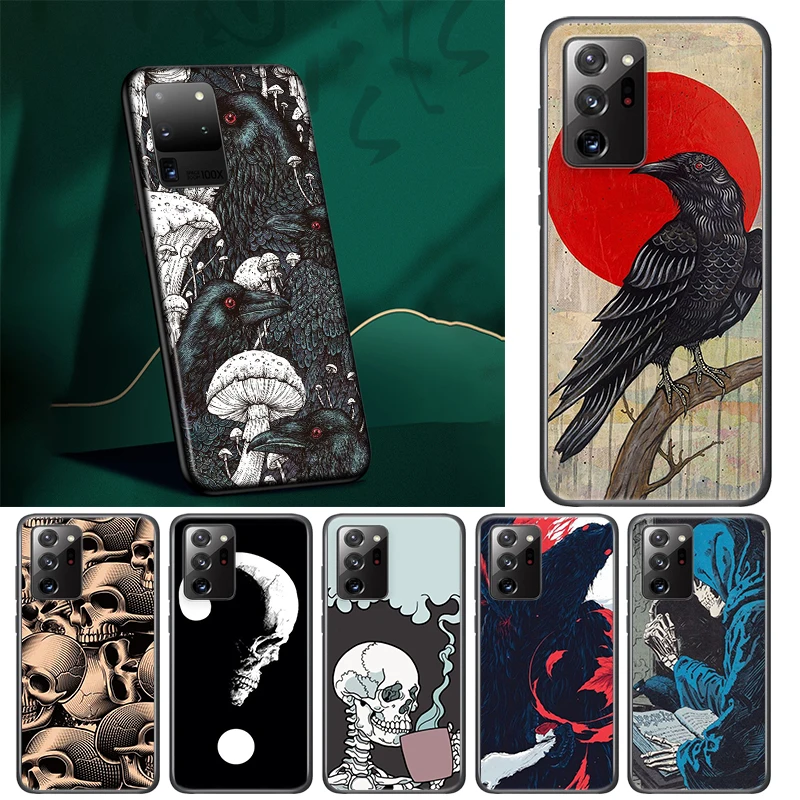 

Skull Crow Flower For Samsung A51 A91 A81 A71 A41 A31 A72 A52 A02 S A32 A12 A42 A21 S A11 A01 A03 Core UW Phone Case