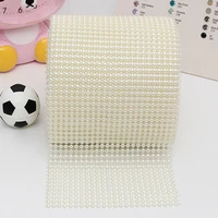 24 rows 4mm pearl mesh wrap ribbon bead roll acrylic pearl trim for wedding party cake vase bridal shower decorations diy craft