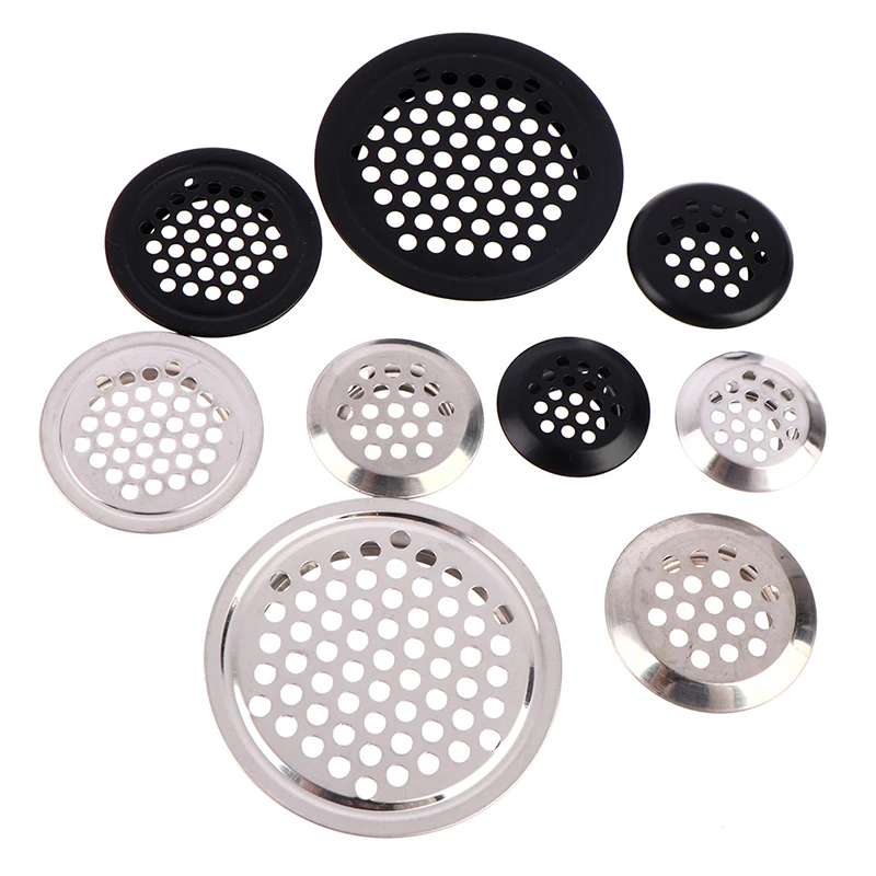 

5pcs Stainless Steel Cabinet Air Vent 19mm-53mm Decoration Cover Hole Plug Ventilation Grille For Cabinets Wardrobes Cupboard
