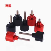 1pcs m6 black red knurled thumb screw aluminum alloy adjustment ladder hand screw surface burr free length 6 60mm machine tool