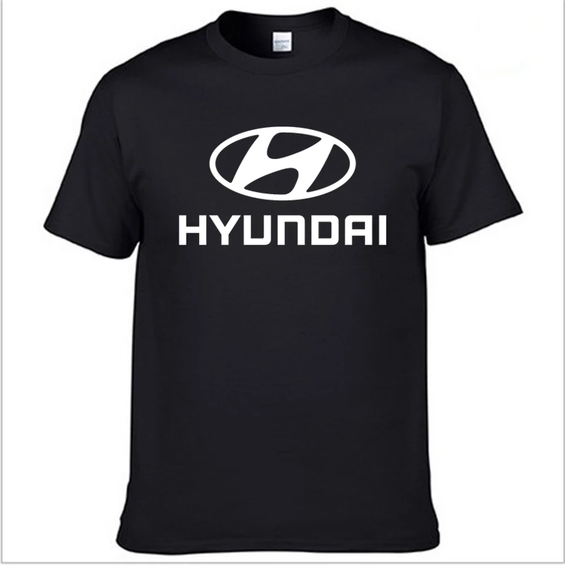 

Мужская футболка с коротким рукавом и логотипом автомобиля Hyundai, летняя повседневная мужская однотонная хлопковая футболка, модная мужская...