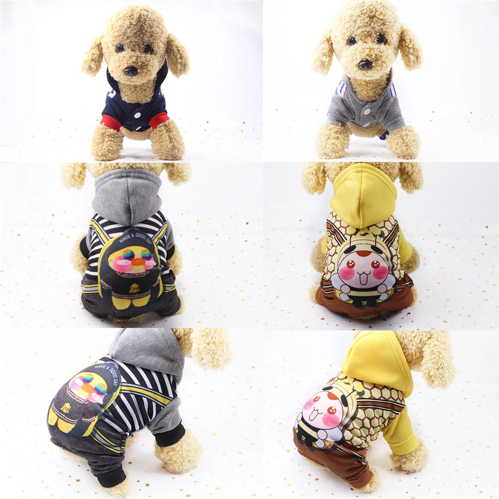 Мягкая флисовая толстовка с принтом из мультфильма куртка для собак зимняя