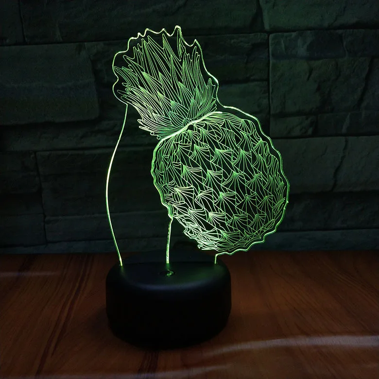 Colorful 3d led Night Lights Touch Switch usb Table Lamp Pineapple Home Bedroom Bar Office Decoration Lighting Kids Sleep | Лампы и