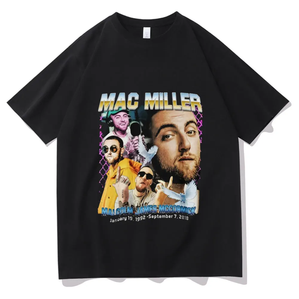 

Mac Miller Malcolm James Mccormick Print T-shirt Robert Pattinson T Shirts Regular Men Women Hip Hop Cotton Tee New Short Sleeve