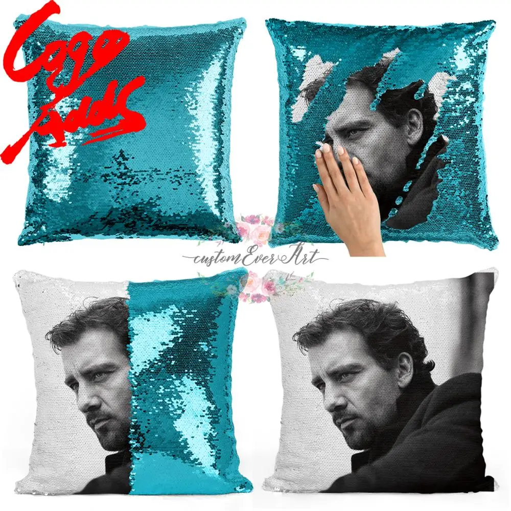 

Clive Owen sequin pillow | sequin Pillowcase | Two color pillow | gift for her | gift for him | pillow | magic pillow