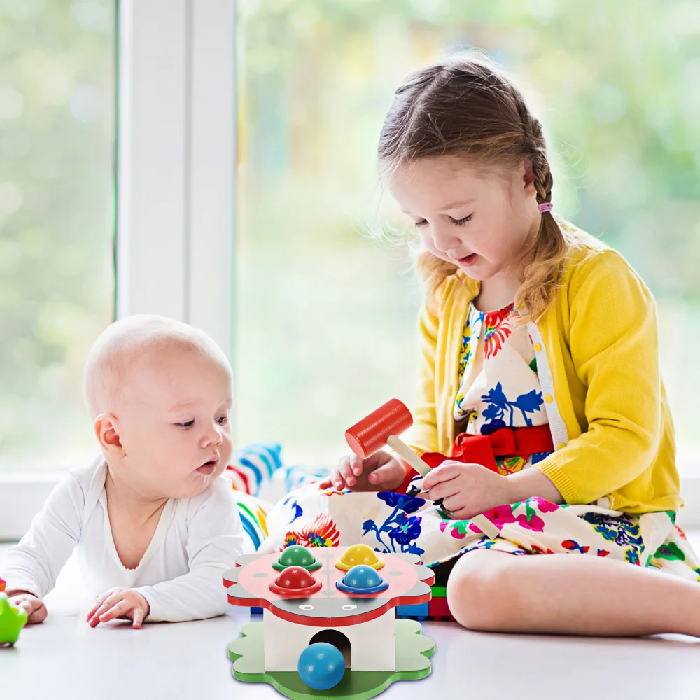 

1 Set Children Beating Wooden Animal Knock Educational Playset for Kids