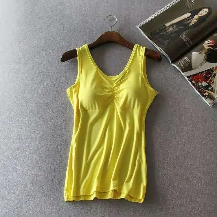 Женский бюстгальтер на бретельках однотонная майка тонких со встроенным