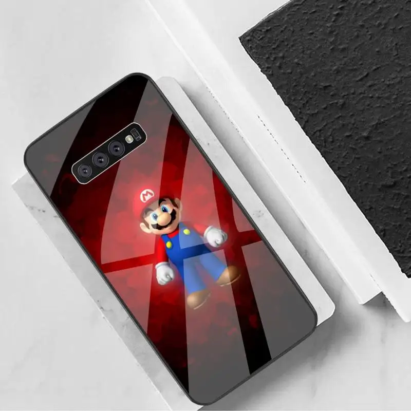 

ZFGHSHYQ Cartoon Super Marios Phone Case Tempered Glass For Samsung S6 7 8 9 10 20 Plus Ultra Note8 9 10 10pro