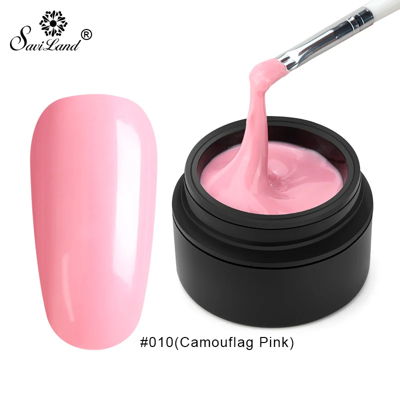camouflay pink SAVILAND 15 г поли гель розовый белый Маникюр Быстрое расширение строитель быстро сухой дизайн ногтей длинные натуральные Твердые Желе Гель лак - Цвет: camouflay pink