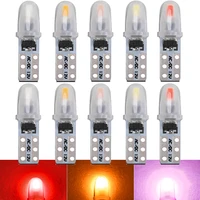 10pcs t5 led bulb w3w w1 2w led canbus car interior lights dashboard warming indicator wedge auto instrument lamp 12v