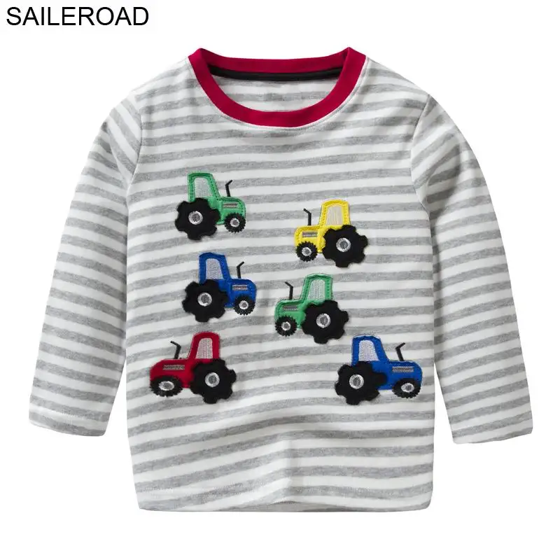 SAILEROAD 2-7Years Boys Long Sleeve T Shirt Autumn Children Boy's Clothing Cotton Navvy Toddler Tops Tees Garments Meninas Roupa | Детская