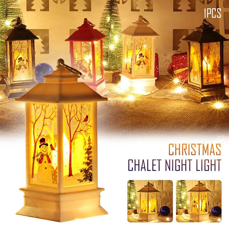 

Night Light Candlestick Lamp Flame Light Christmas Plastic Beautiful Creative Hanging Home Decoration Snowman Gift Holiday