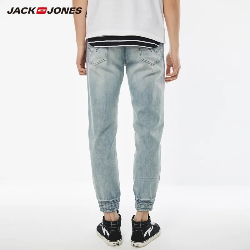 JackJones Men's Slim Fit Sports Streetwear Jeans Distressed Ankle-tied Grey Male Denim Menswear| 219332578 | Мужская одежда