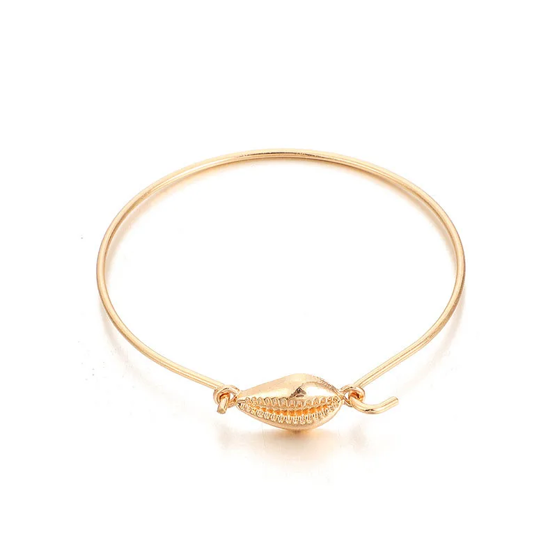 5 шт./компл. браслеты с подвесками в виде золотых ракушек для женщин красочные