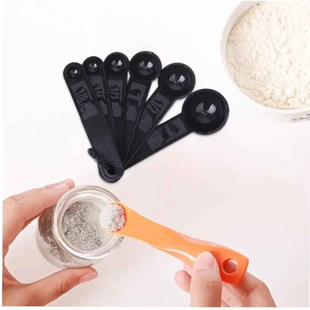 6 шт 1/8TSP 1TBS Пластиковые мерные ложки сухие и жидкие ингредиенты|Наклейки на стену|
