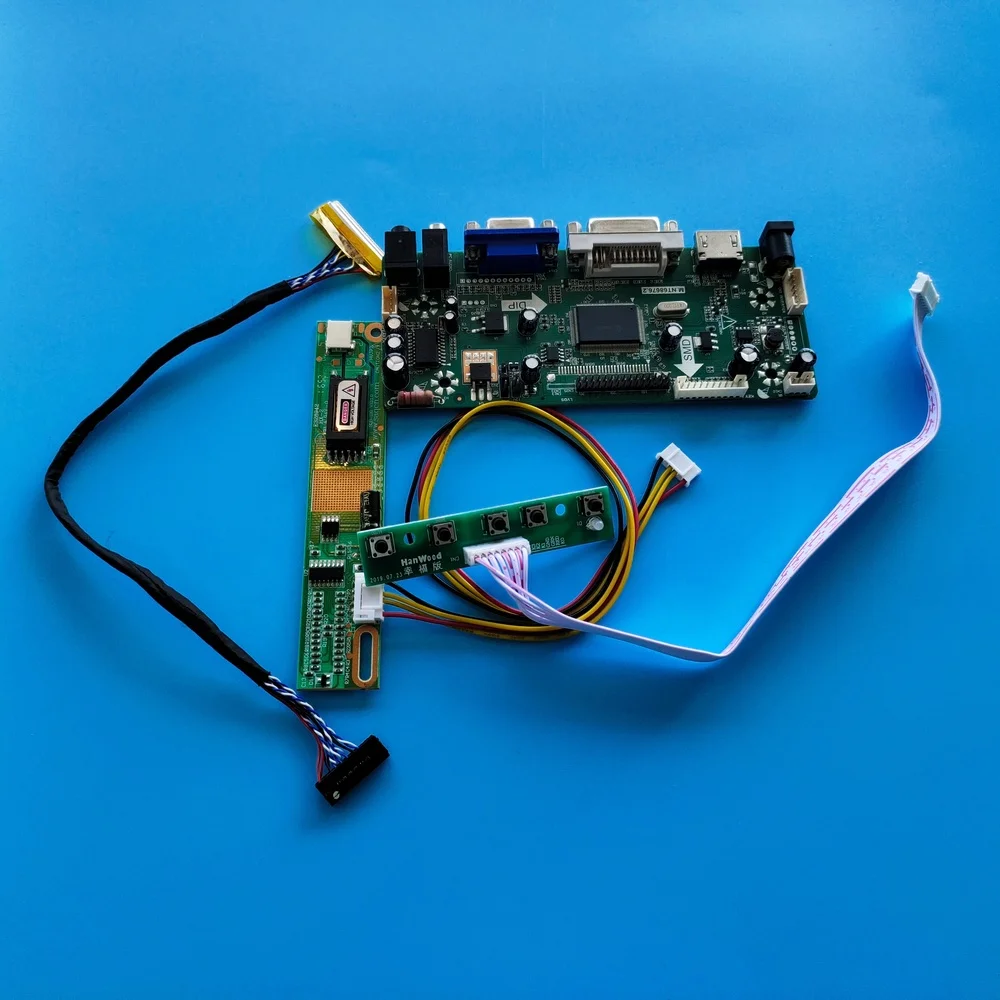 

Комплект для детской платы контроллера 1400x1050, 30-контактный 15-дюймовый ЖК-аудиоэкран M.NT68676, панель монитора HDMI + DVI + VGA дисплей