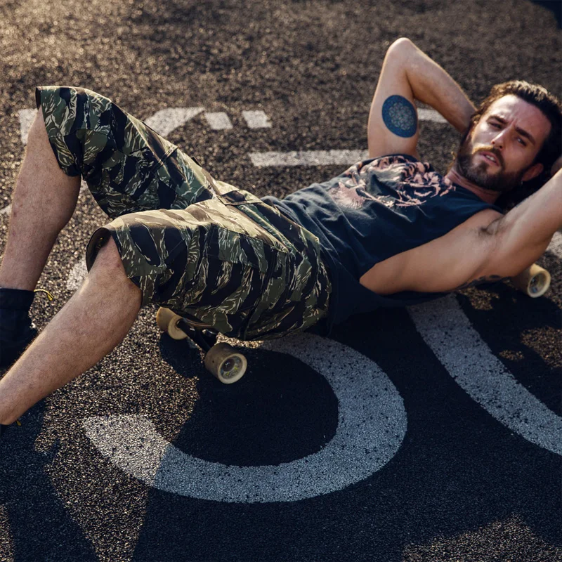 Мужские тактические короткие брюки камуфляжные шорты в полоску с тигровым