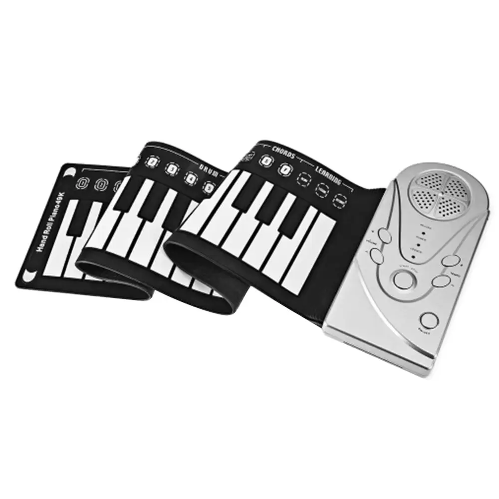 49 Keys white 49/88 клавиш, сворачивающееся пианино, цифровое пианино, гибкая силиконовая складная электронная клавиатура для детей, студентов, музыкальный инструмент - Цвет: 49 Keys white