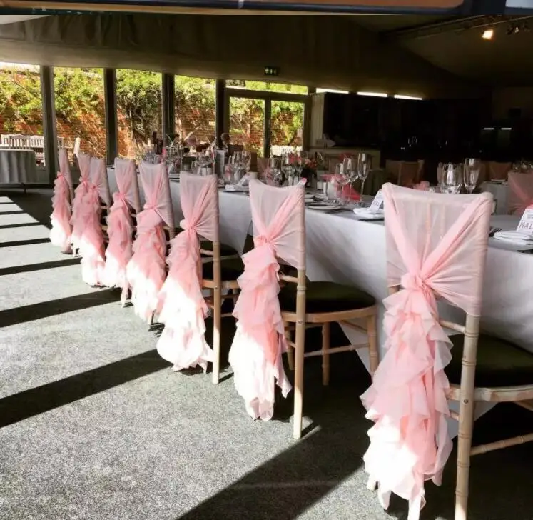 Курчавая ива оборки Свадебные chiavari шифон стул задняя крышка створки стула для