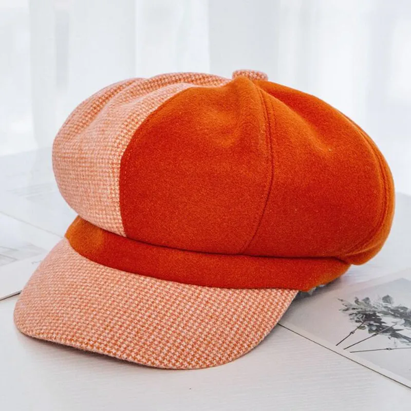 Женские и мужские шерстяные фетровые береты Seioum теплая толстая восьмиугольная