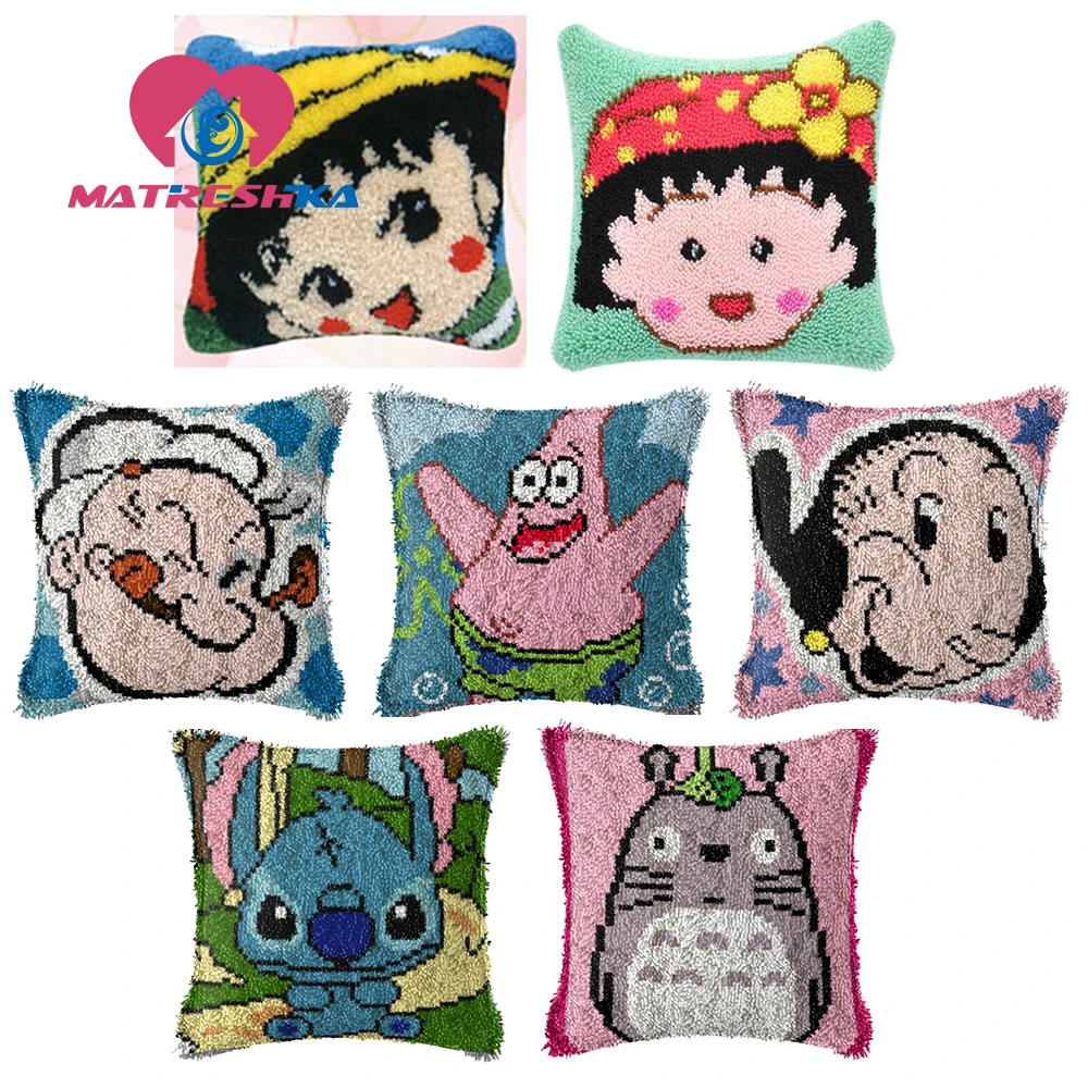 Набор для вышивки ковровых покрытий с мультяшным рисунком крестом подушка
