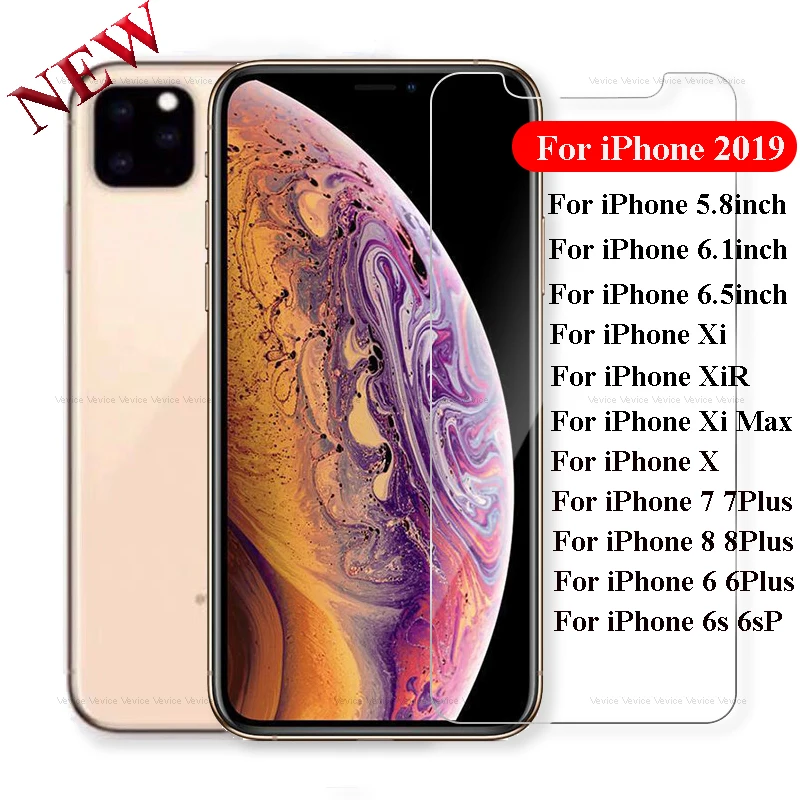 Прозрачное закаленное стекло для iPhone 11 5 8 6 1 дюймов 2019 Xi R Max Защитная пленка экрана