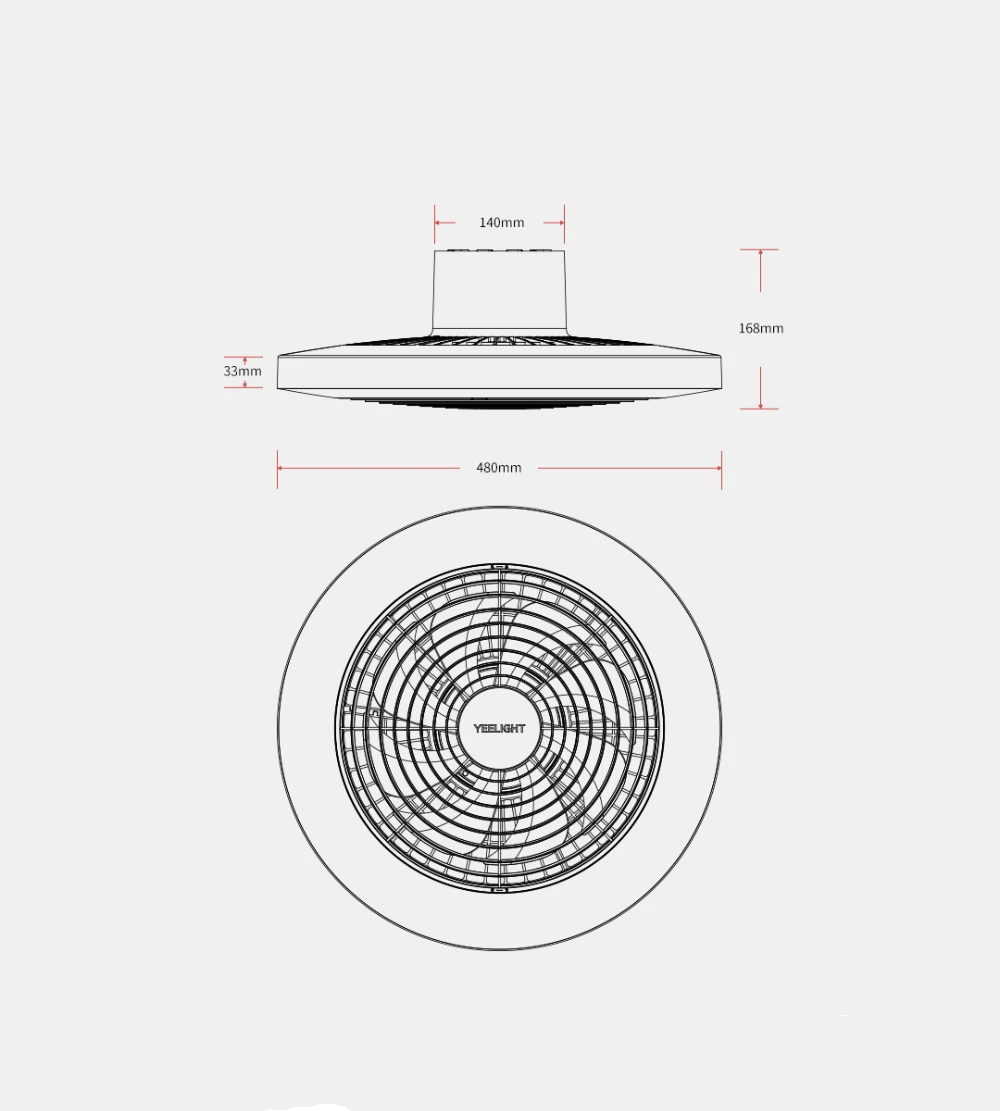 

Yeelight 61W Fixed Ceiling Fan Light 2200lm Intelligent Wireless Connection DC Inverter Circulation Lantern Lamp Indoor Lighting