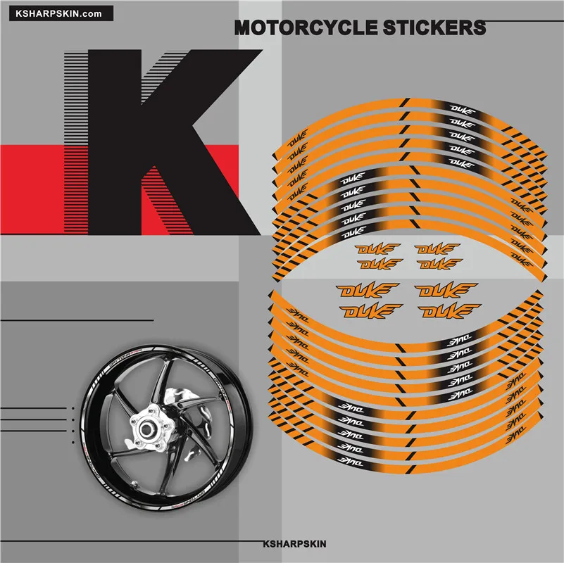 

Motorcycle Outer wheel Stickers Rim Reflective decoration decals moto accessories For DUKE 790 200 125 390 duke390 duke200