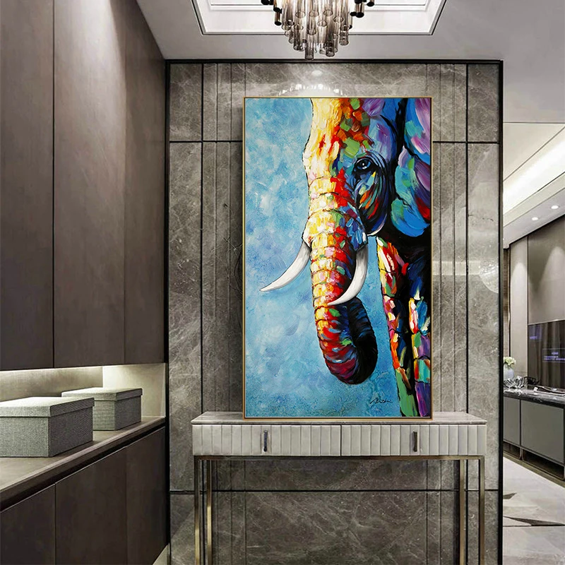 Картина на холсте с изображением слона Настенная картина цветовая печать