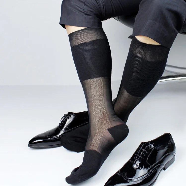 Носки без пятки мужские носки деловые горячая официальная одежда прозрачные