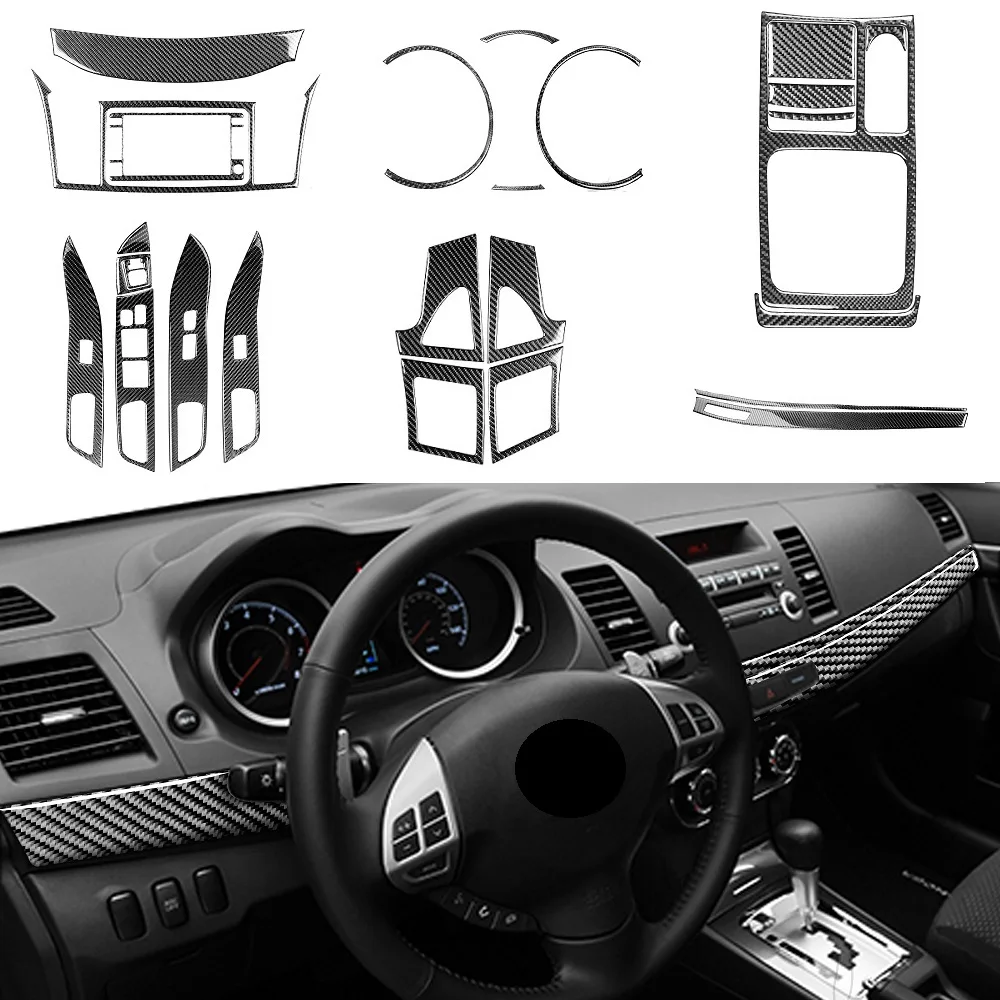 

Набор карбоновых наклеек для внутренней отделки, спидометр, подъемник окон, хранение, автомобильные аксессуары для Mitsubishi Lancer EVO X MR 2008-2015