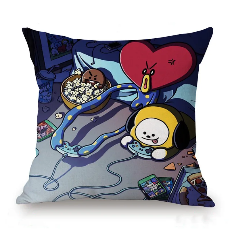 Чехол для подушки с мультяшным принтом кролика &quotовечки&quot размером 45*45 см