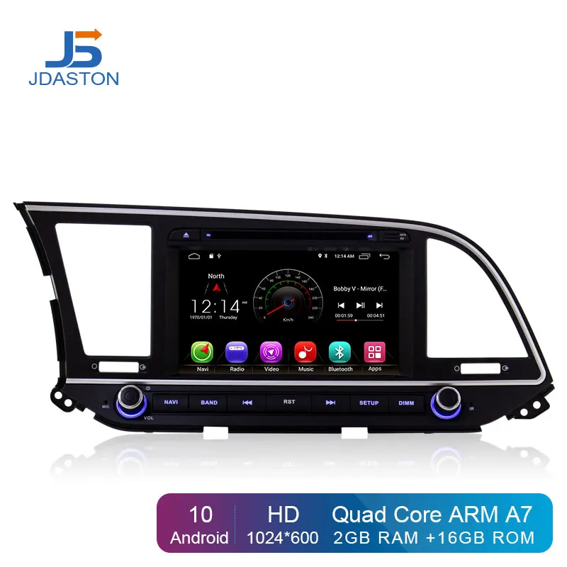 JDASTON Android 10 0 автомобильный dvd плеер для Hyundai ELANTRA 2016 2017 WIFI GPS навигация 2 Din
