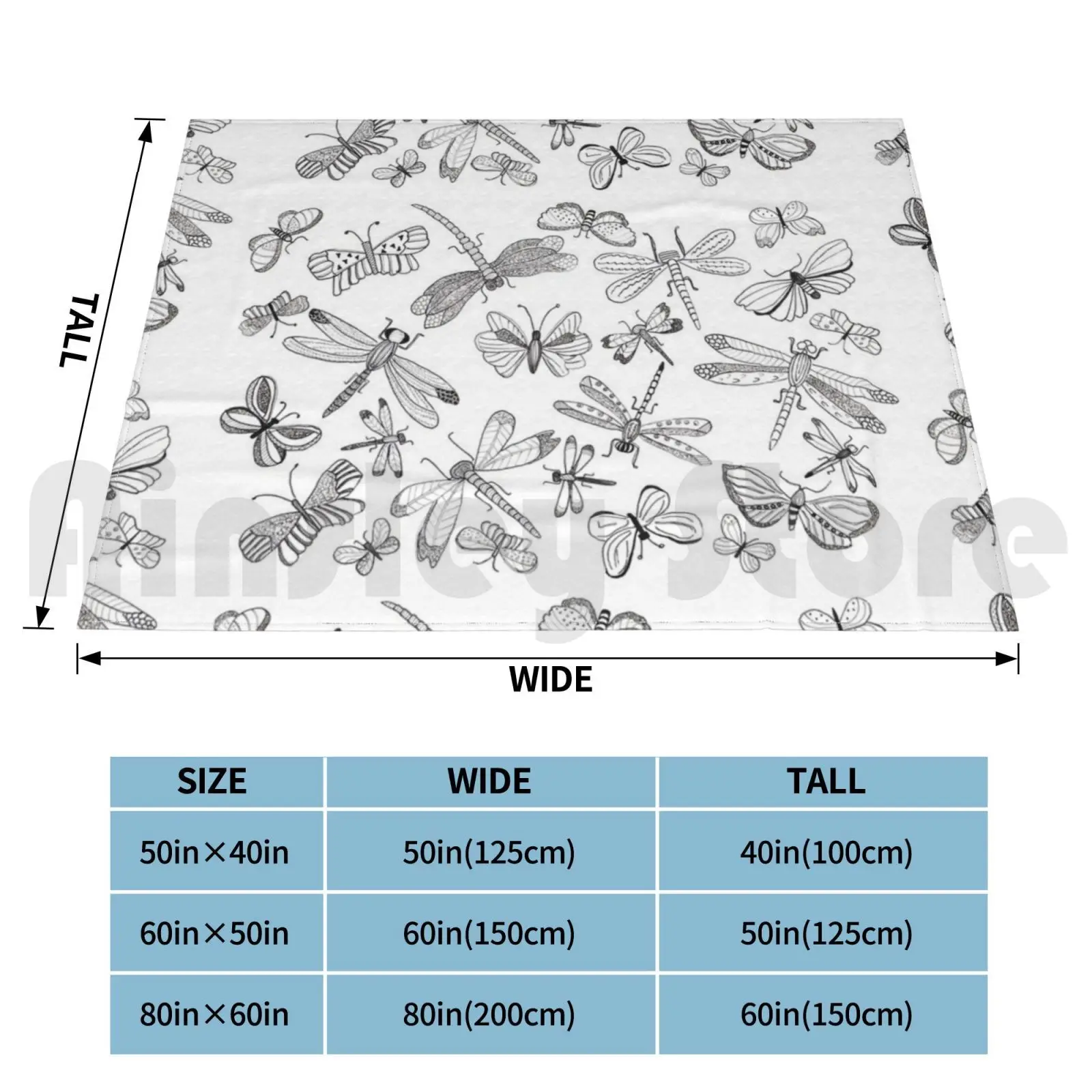 Одеяло в виде стрекоз/бабочек для дивана кровати путешествий Жуков искусство