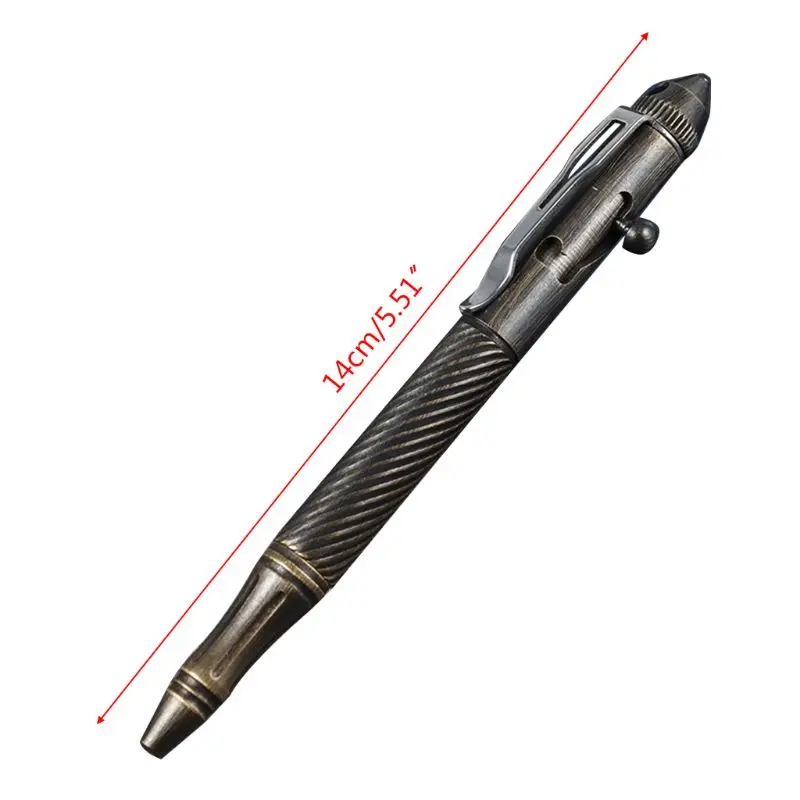 

Solid Handmade Brass Gel Ink Pen Retro Twist Pattern Bolt Action Writing Tool W8ED