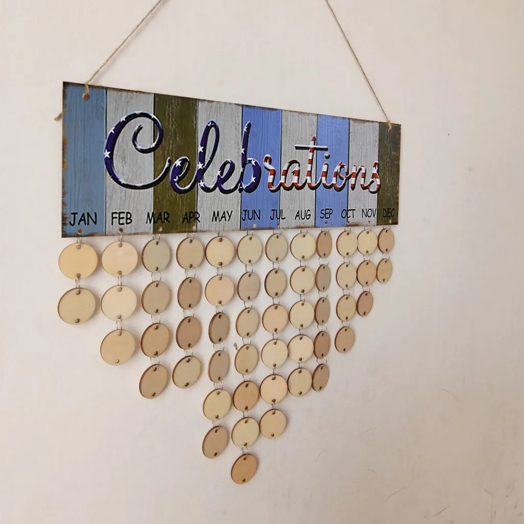 DIY деревянная доска на день рождения, подвесная доска с напоминанием, календарь, новогодний домашний декор, Адвент-календарь, Рождественский подвесной календарь