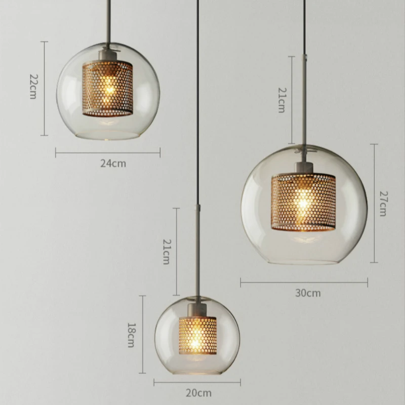Скандинавский Ретро промышленный стеклянный подвесной светильник в стиле