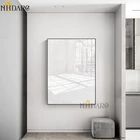 Плакаты с принтом на холсте, современные настенные украшения в скандинавском стиле с черным и белым окошком и тенями для стен, украшение для дома и прихожей