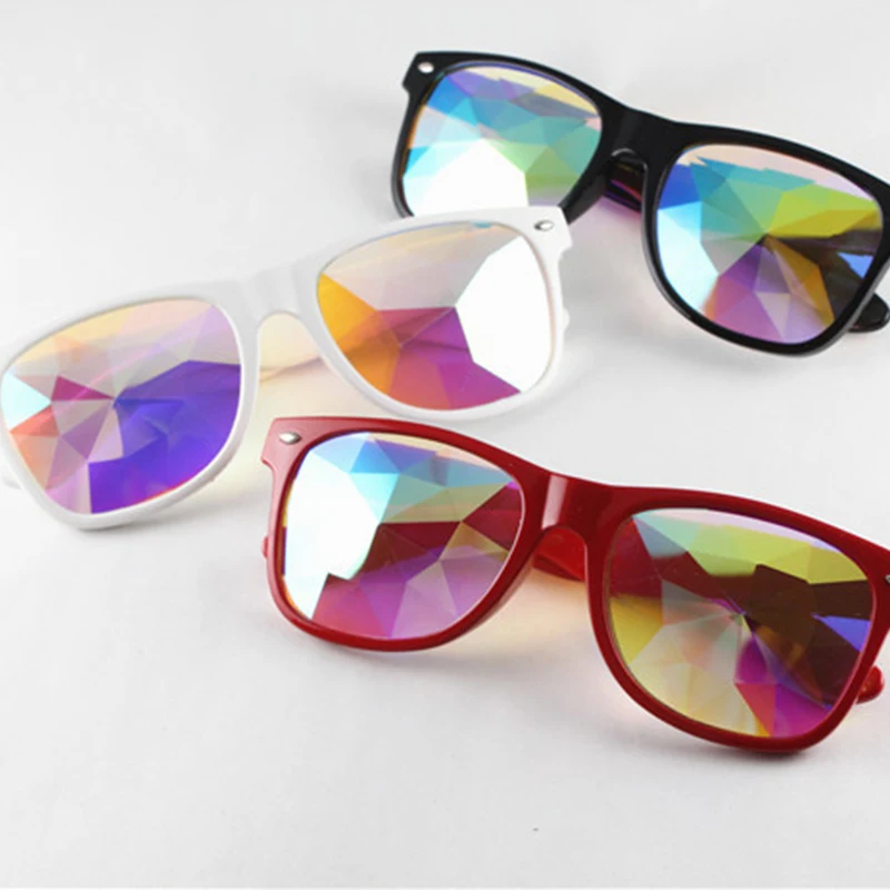 

Round Kaleidoscope Glasses Women Rave Festival Sunglasses Men Holographic Glasses Colorful Celebrity Party Eyewear Goggles Cute